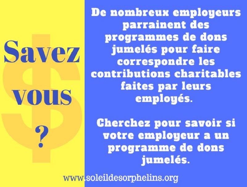 Jumelez votre don